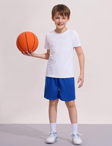Image of Somaibo Boys Athletic Shorts Youth Quick Dry Soccer Basketball Running Gym Performance Mesh Sports Shorts for Kids