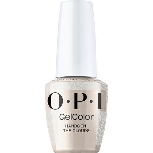 OPI GelColor Hands In The Clouds | Semi-Sheer Pastel White Shimmer LED Cure Gel Nail Polish | Salon-Quality Shine, Long-Lasting Wear | 0.5 Fl Oz | OPI'm Dreaming Collection