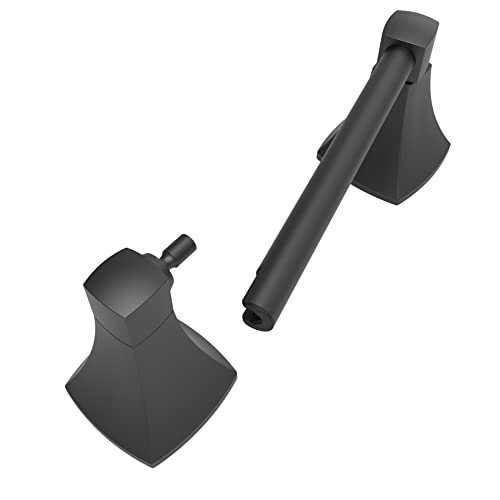 WZRUA Matte Black Toilet Paper Holder Bathroom Double Post Pivoting Tissue Roll Holder Stainless Steel and Zinc Alloy Wall Mount