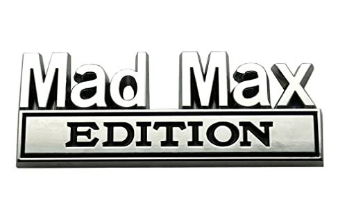 Image of Pair Metal Mad Max Edition Decal Emblems 3D Letters Badge Truck Adhesive Conservative Stickers, Funny Decals Adhesive Letters Fit for Vehicle, Truck, SUV, Door Decoration (Chrome)