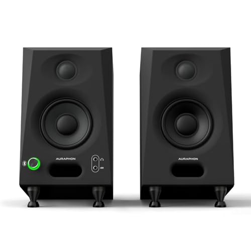 AURAPHON AUDIO PS3 スタジオモニタースピーカ 35W Bluetooth5.4対応 TRSバランス入力/USB-C接続/RCA/AUX入力3.5mm/ヘッドフォン端子出力/68Hz - 22kHz/DJモニター ストリーマー ゲーミングモ
