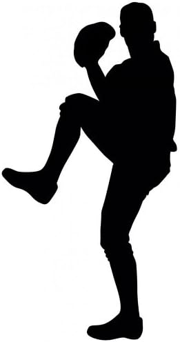 Sports Silhouette Wall Decals - Baseball Player Pitcher Righty Leg Kick Silhouette - 12 inch Removable Graphic
