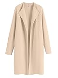 ANRABESS Women's Long Cardigans Sweater 2025 Fall Dressy Casual Lapel Knit Warm Trench Coatigan Oversized Blazer Jacket Coat Apricot Large