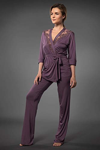 Millesime Lingerie TOP Shirt Damen Bluse Damen Pullover Sexy Top Sexy Oberteile Top mit Spitze Home Schlafanzug Damen Nachtwäsche Große Größe Sexy Frauen Pyjama Damen Plus Size Top Spitze Homewear