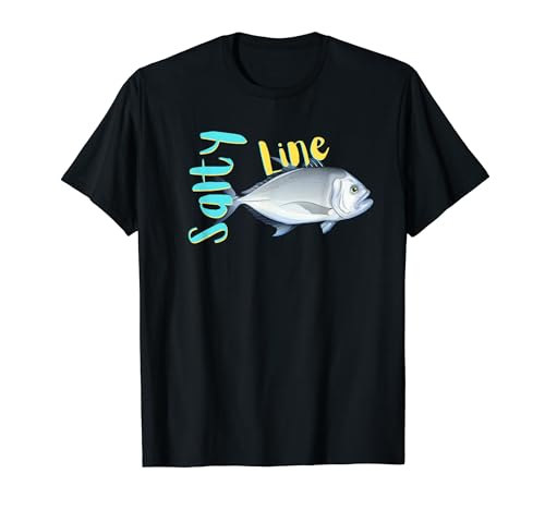 Salty Line King Drum Pêche Océan Voyage Bateau Plage Vacances T-Shirt