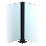 Moderner Geländerpfosten aus Edelstahl 304 mit Spigot-Schlitz – Rostfreies, bohrfreies Geländersystem (33/37/41 Zoll) für Balkon, Treppe und Pool,Black~corner post,85cm