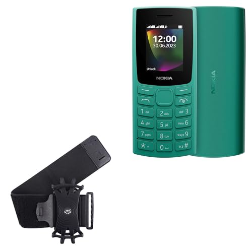 BoxWave Holster Compatible with Nokia 106 (2023) - ActiveStretch Sport Armband, Adjustable Armband for Workout and Running - Jet Black