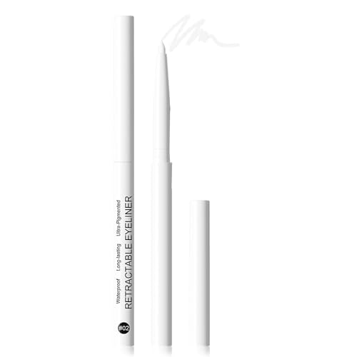 White Eyeliner Pencils for Eyes, Bright white Nude Under Eye Liner Pencil Makeup Waterproof Smudge Proof, Colored Gel Waterline Eyeliner Liquid, Face Paint Stick Lipstick Halloween Makeup (White)