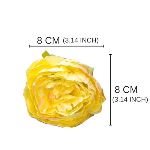 Image of SATYAM KRAFT 6 Pcs Artificial Rose Flower Heads, Big Fake Flowers,Pooja Thali Decor, Festival & Events, Home,Table, Bedroom,Wedding Decoration Items (6 Pieces) (Dark Pink)