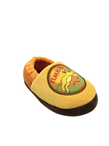 Disney Boy's Lion King Simba Plush Slipper, (Orange, 5-6)