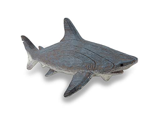 Estatua decorativa de tiburón gris de resina 14 pulgadas miniatura 1