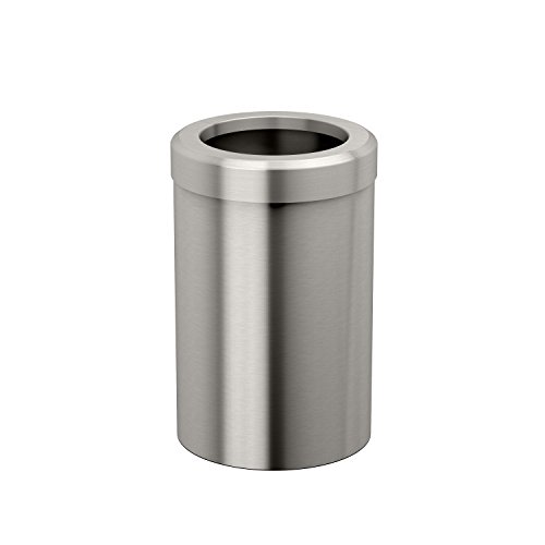 Image of Gatco Small Bathroom Trash Can with Lid, Round 3 Gallon Stainless Steel Wastebasket, Under Sink, Satin Nickel, for Bathroom, Bedroom, Office (1911)