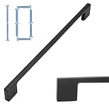 KOOFIZO ワイドフットキャビネットバープル - ブラック モダン ソリッドハンドル 8.8インチ/224mm ネジ間隔 10個パック キッチン 食器棚 ドア 寝室 ドレッサー 引き出し バスルーム ワードローブ ハードウェア用