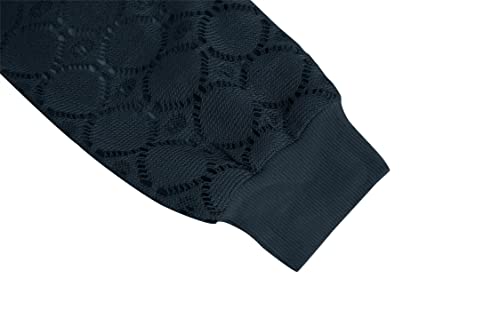 Image of Apbondy Girls Long Sleeve Shirts Lace Crewneck Blouses 5-14 Years | Casual,Lace sleeve, Loose Blouse Tops,Fashion Tops,Solid Color, Ribbed