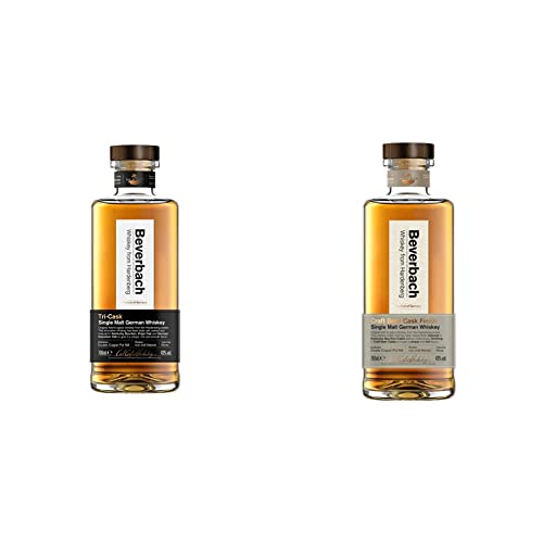 BEVERBACH Tri-Cask Single Malt German Whiskey, 0.7 l & Craft Beer Cask Single Malt German Whiskey - 6 Monate im Craft Beer-Fass - deutscher Single Malt Whisky mit leichten Cover