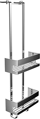 DIMENSIONI & DETTAGLI Emco SYSTEM2 PORTA PER SHAMPOO E GEL DOCCIA PIANO IN METALLO CON 2 Cestini Non è necessario forare Dimensioni 22,5 cm x 70,3 cm x 9,7 cm (L x A x P); N. 354500125