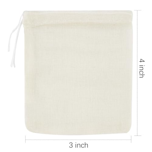 TUZAZO Musselinbeutel mit Kordelzug, 7,6 x 10,2 cm, leer, 50 Stück – Ansicht 2