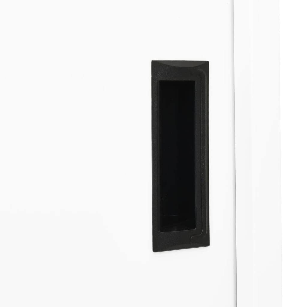vidaXL Armario de Oficina Puerta Corredera Mueble Archivador Armario Almacenamiento Archivos Documentos Organizador Acero Blanco 90x40x180 cm