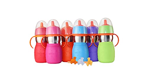 Kid Basix Safe Sippy 2 | Stainless Steel Cup For Babies/Toddlers | Convertible Sippy Or Straw | Dishwasher Safe | 11 Oz. | Bpa Free | Green #TOP2