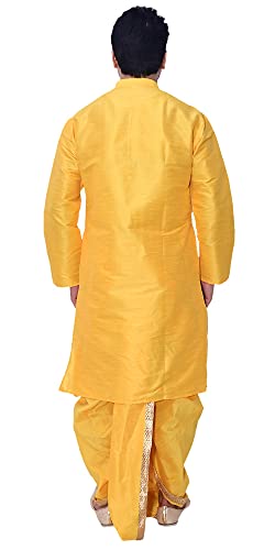 Image of Om Shubh Mangalam Men's Dupion Silk Fancy Dhoti Kurta Set
