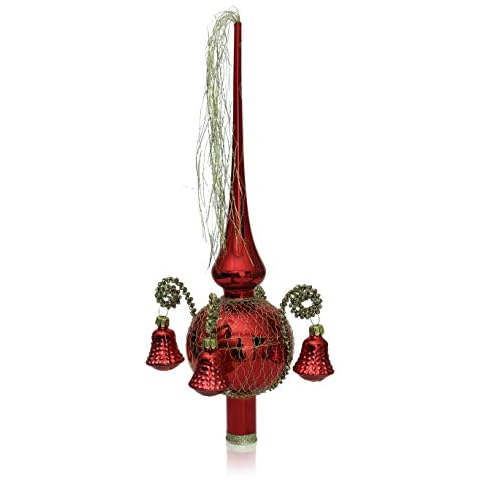 Lauschaer Glas Weihnachtsbaumspitze mit Formglöckchen rot Glanz Cover
