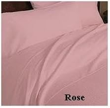 SERENO Bed Sheet Set 100% Egyptian Cotton Solid Sateen 600 Thread Count Rose (King) SOLD BY VANESSA CLASSIC