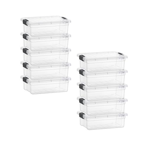 Image of Superio 2.3 Quart Clear Plastic Storage Containers with Lids, Stackable Organizer Bins, BPA-Free Storage Boxes for Home, Office, Dorm & Classroom, 10 Pack