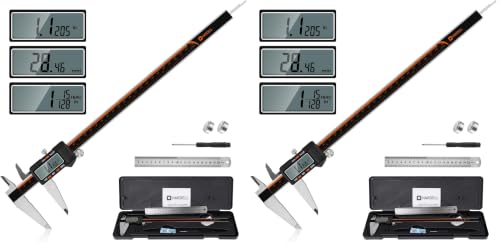 HARDELL Digital Caliper 12 Inch, Micrometer Calipers with Large LCD Screen (Pack of 2)