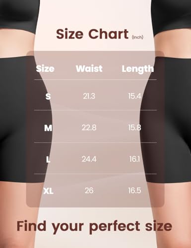 Derisaly Seamless Slip Shorts for Under Dresses Women High Waist Underwear Tummy Control Boyshort Panties Biker Briefs Yoga (Sleek Black *4, Small) - image 6