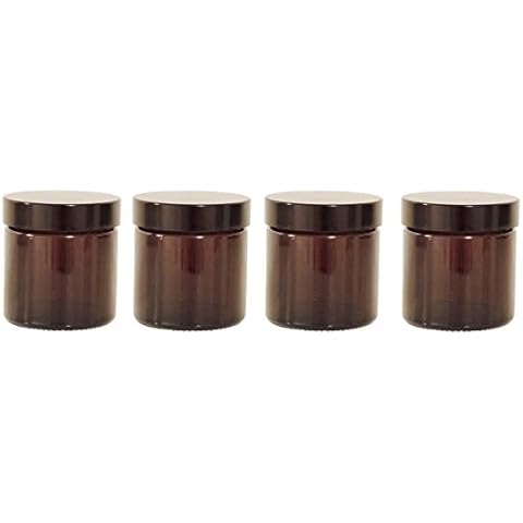 Viva Haushaltswaren - 4 botes de cristal marrón de 60 ml con etiquetas Cover