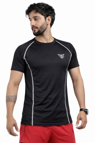 Image of Diamond Fashion Men's Compression Sports T-Shirt | Quick Dry Gym Wear | Stretchable Activewear for Workout, Running, Training & Fitness