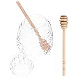 Pot à miel en verre avec cuillère : usages multiples, idéal pour les conserves, le poivre, la confiture, mais aussi pour conserver des en-cas, des céréales, des épices pour thé, etc