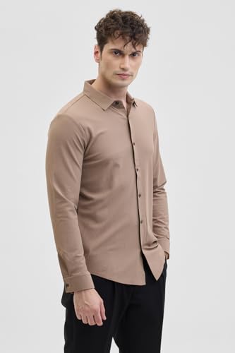 Image of SNITCH PSF Mens Shirts | Slim Fit Design | Poly Blend Fabric, Classic Spread Collar & Full Sleeves, Versatile for Casual & Formal Wear
