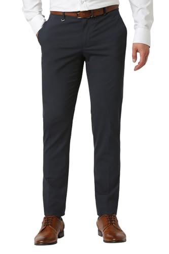 Image of Van Heusen Men's Mid Rise Slim Fit Premium Formal Trousers | Superior Comfort | Auto-Flex Waist Band | Soft Touch