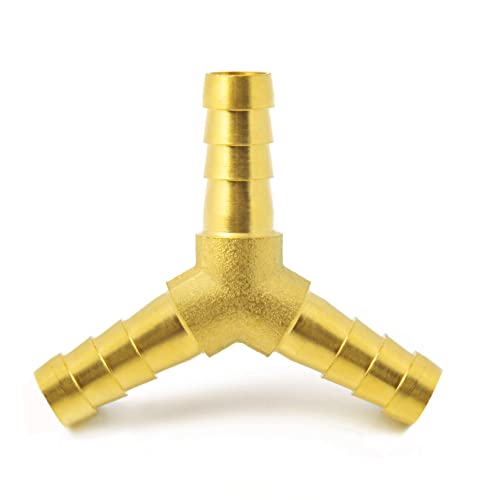 Metaland Brass 3/8" Hose Barb 3 Way Wye Y Shape Barbed Splitter Fitting Splicer For Water Fuel Air #TOP1