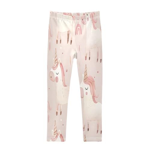 Toddler Girls Leggings Printed Yoga Pants Leggings Unicorn Pink Background for Kids