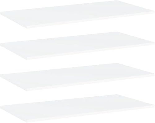 Miniatura 744 de Juego de 4 tableros de estantería, paneles de repuesto, unidades de almacenamiento, estantes de exhibición organizadores, gris hormigón, 31.5 x 11.8