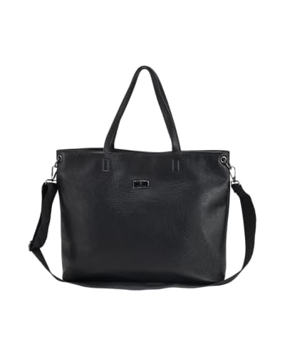 Volcom Women's Strapped Laptop Computer Tote Bag, Black