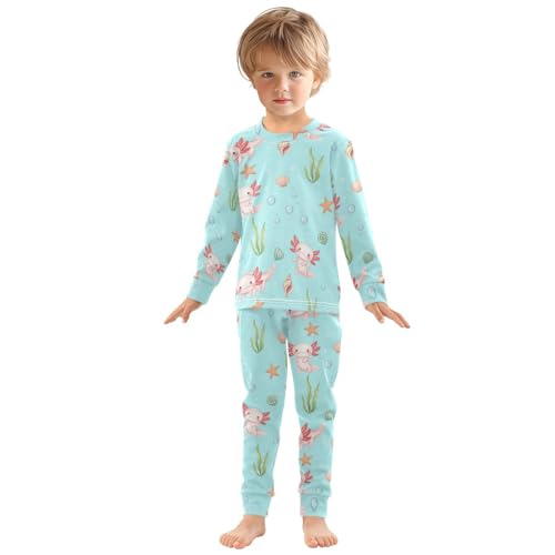 Pajama Sets Long Sleeve Aquatic Creatures with Bubbles Soft Comfy Sleepwear 2 Piece PJS 3-8T2