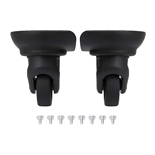 BQLZR Noir 8.3 x 7.4 x 5 cm Plastique et métal DIY 360 degrés gauche et droite bagages Valise Roues de remplacement avec 8 Vis Lot de 2