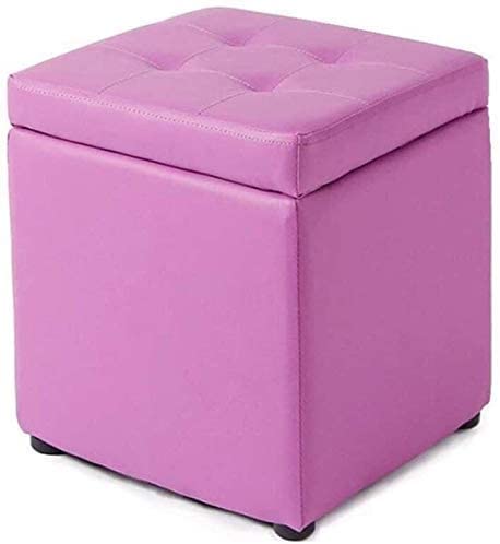 Reposapiés para Cambiar Zapatos, Banco de PU Acolchado Cuadrado de Madera, Moderno, para Pasillo, Sala de Estar, sofá, Taburete, Banco de Madera (Color: Rojo)