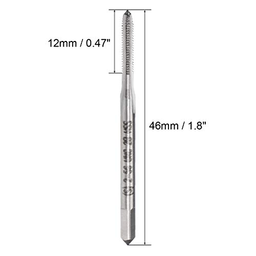 Taraud UNC 2-56 de classe 2A uxcell en acier rapide, l'outil d'usinage de précision rigoureux - 3