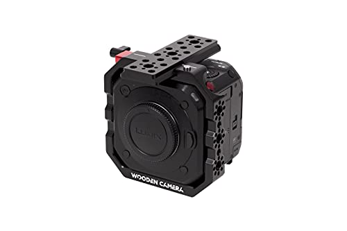 Image of Wooden Camera Form-Fitting Camera Cage, Compatible with Panasonic Lumix BGH1 Camera, with Accessory Mounting Points and ARCA Swiss Top Plate