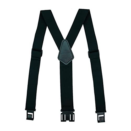 MELOTOUGH Belt Clip Suspenders for Mens Elastic Hook End Plastic Clip Suspenders Non Metal Airport Friendly Black