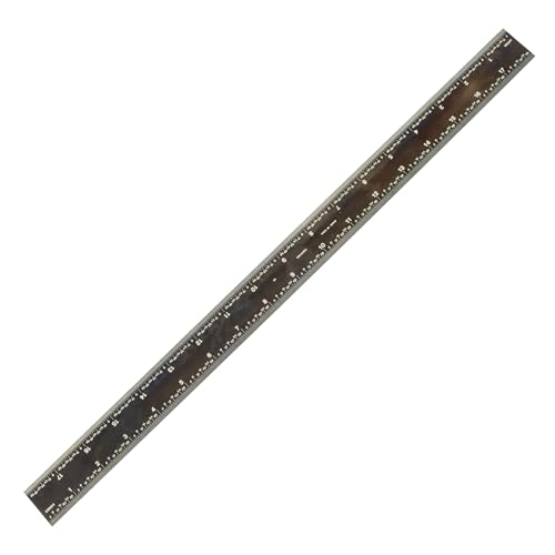 PEC Tools 18" Rigid Black Chrome Metal Ruler, 3R Graduation