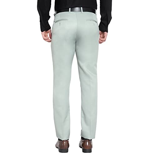 Image of The PS Men's Formal Regular Fit Cotton Blend Black, Dark Grey Combo Trouser (Pack of 2)
