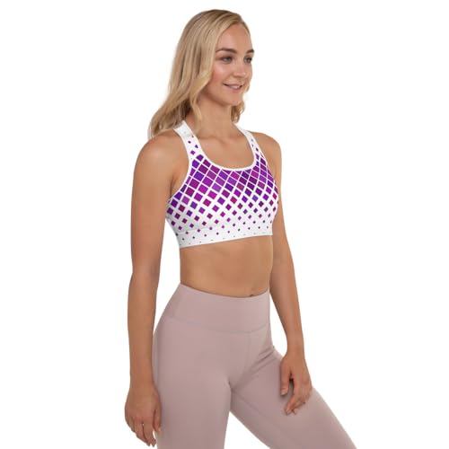 Brasier deportivo estampado morado ideal para tus clases de yoga y pilates