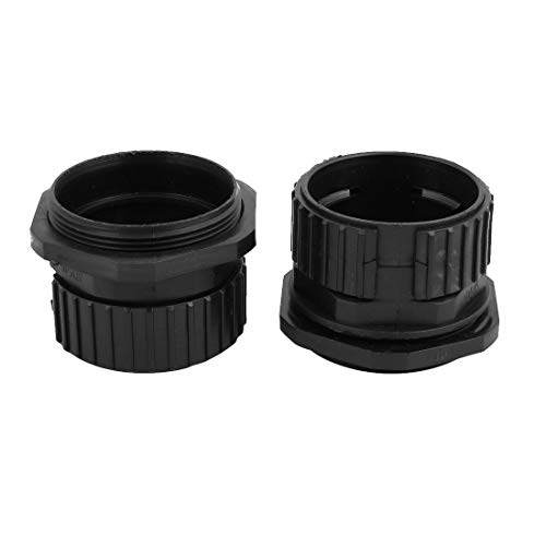 Aexit 2Pcs 54.5mm Transmission ID M64x2mm Thread Plastic Cable Gland Anti-splashing Black