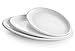 DOWAN Piatti da Portata Grandi, Set di 3-16"/ 14"/12" Piatti da Portata Ovali, Piatti in Porcellana Bianca per Antipasti, Ospiti, Feste, Carne di Tacchino | Ristorante e Casa