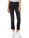  Herrlicher Damen Baby Cropped Bootcut Jeans, Schwarz (Coal Black 825), W28 (Herstellergröße: 28)